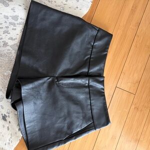 Zara leather shorts